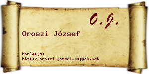 Oroszi József névjegykártya